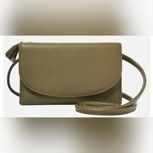 Fossil Genuine Leather Sophia Crossbody Wallet Rosemary Olive Green